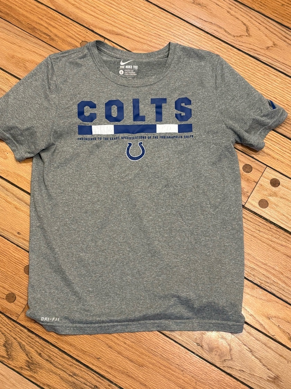 Nike Kids Colts Gray Dri-FIT Short-Sleeve Tee youth large